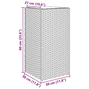 vidaXL Garden Planters 2 pcs Grey 30x30x60 cm Poly Rattan