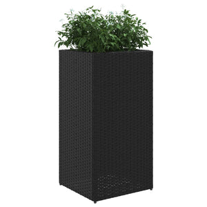 vidaXL Garden Planters 2 pcs Black 40x40x80 cm Poly Rattan