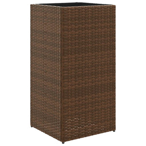 vidaXL Garden Planters 2 pcs Brown 40x40x80 cm Poly Rattan