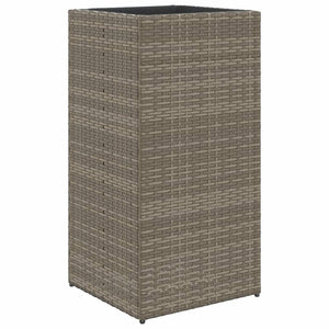 vidaXL Garden Planters 2 pcs Grey 40x40x80 cm Poly Rattan