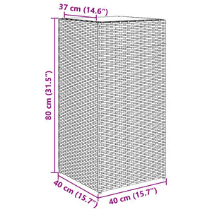 vidaXL Garden Planters 2 pcs Grey 40x40x80 cm Poly Rattan