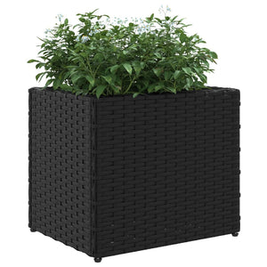 vidaXL Garden Planters 2 pcs Black 36x30x32 cm Poly Rattan