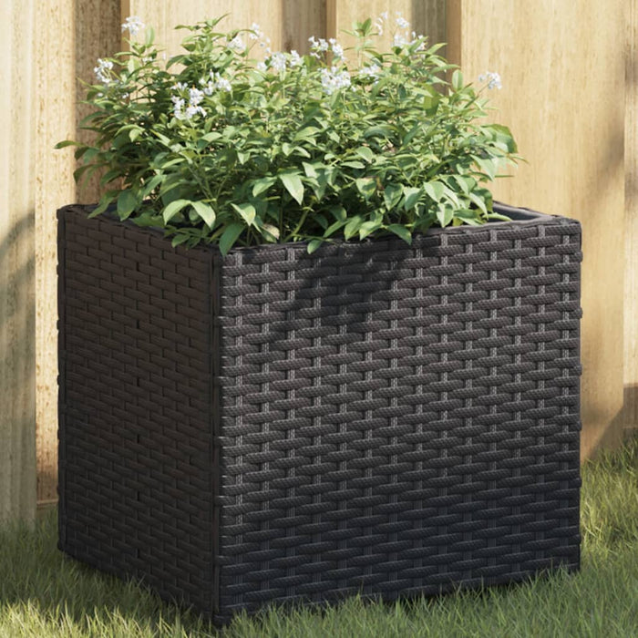 vidaXL Garden Planters 2 pcs Black 36x30x32 cm Poly Rattan