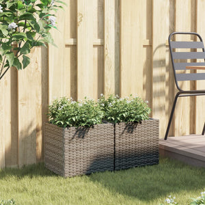 vidaXL Garden Planters 2 pcs Grey 36x30x32 cm Poly Rattan