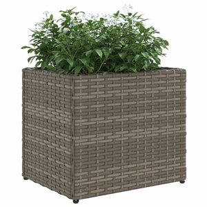 vidaXL Garden Planters 2 pcs Grey 36x30x32 cm Poly Rattan