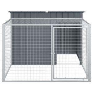 vidaXL Dog House with Run Anthracite 153x194x110 cm Galvanised Steel