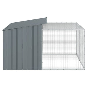 vidaXL Dog House with Run Anthracite 153x194x110 cm Galvanised Steel