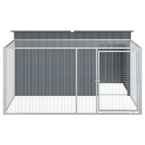 vidaXL Dog House with Run Anthracite 197x194x110 cm Galvanised Steel