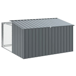 vidaXL Dog House with Run Anthracite 197x194x110 cm Galvanised Steel