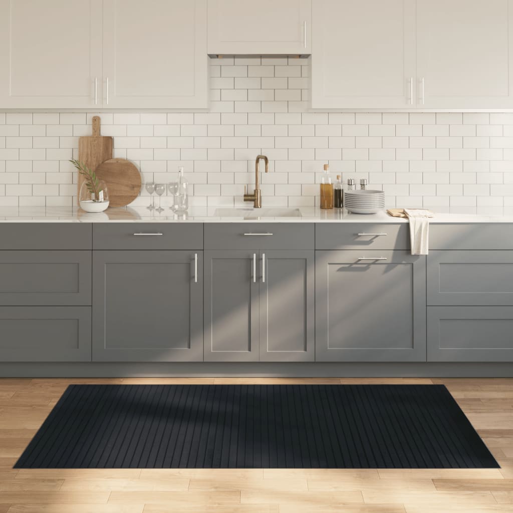 vidaXL Rug Rectangular Grey 100x200 cm Bamboo