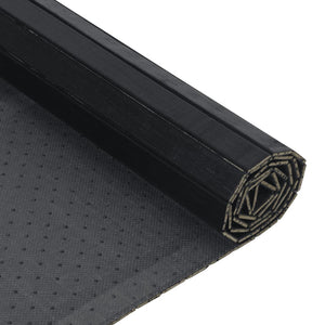 vidaXL Rug Rectangular Black 100x500 cm Bamboo