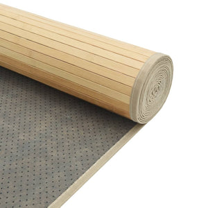 vidaXL Rug Square Light Natural100x100 cm Bamboo