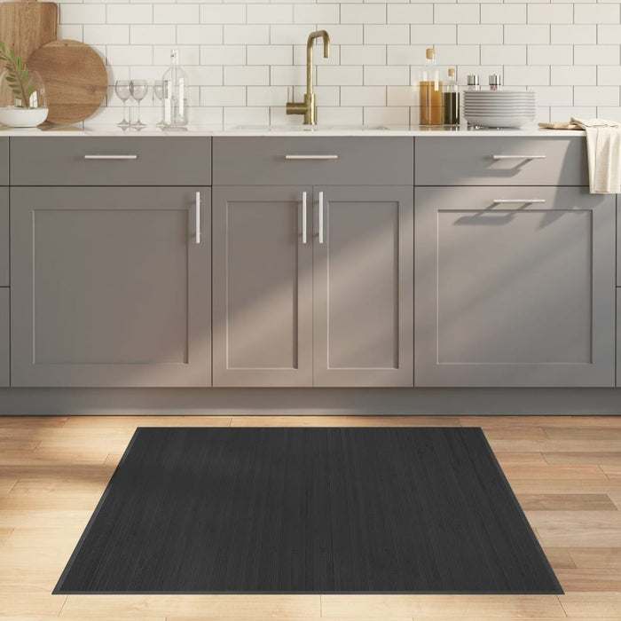 vidaXL Rug Square Grey100x100 cm Bamboo