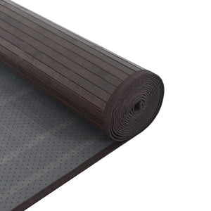 vidaXL Rug Square Dark Brown100x100 cm Bamboo