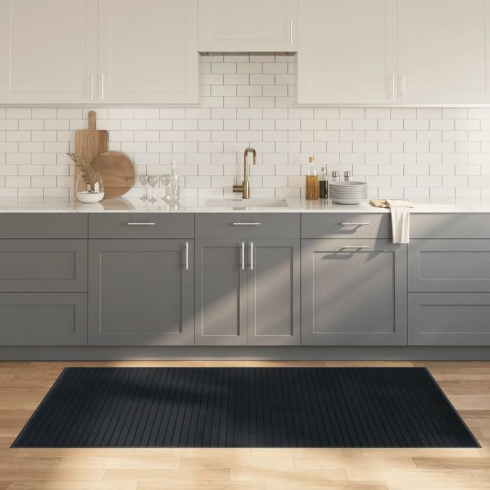 vidaXL Rug Rectangular Grey100x200 cm Bamboo