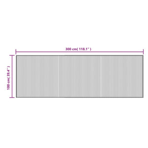 vidaXL Rug Rectangular Grey100x300 cm Bamboo