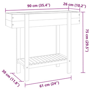 vidaXL Garden Raised Bed 90x30x75 cm Solid Wood Acacia