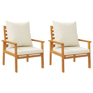 vidaXL Garden Sofa Chair 2pcs with Cushion Solid Wood Acacia