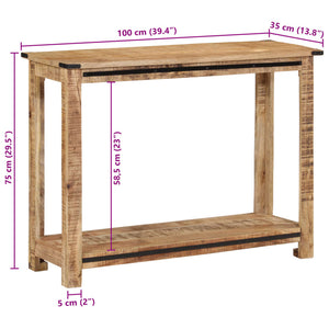 vidaXL Console Table 100x35x75 cm Solid Wood Mango