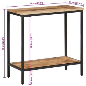 vidaXL Console Table 70x35x70 cm Solid Rough Wood Mango