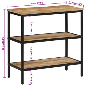 vidaXL Console Table 70x35x70 cm Solid Rough Wood Mango