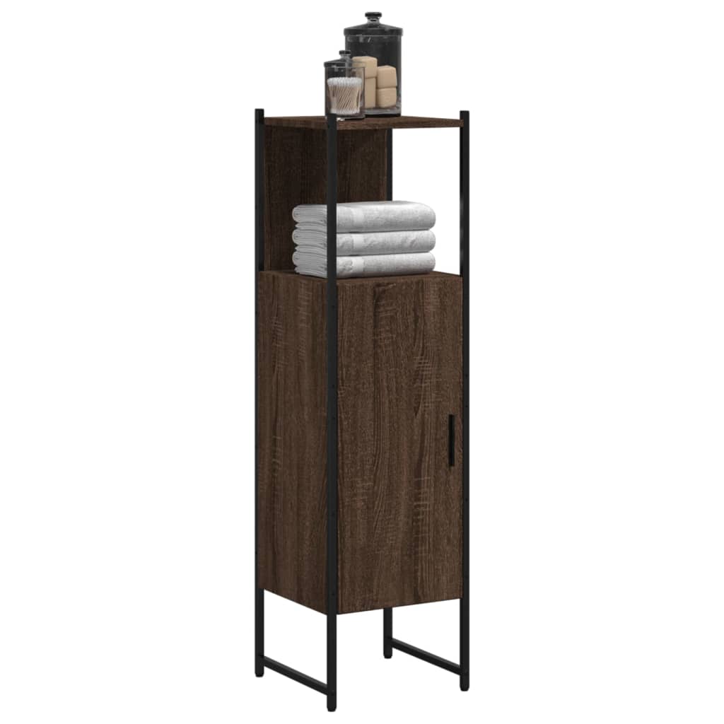 vidaXL Bathroom Cabinet Brown Oak 33x33x120.5 cm Engineered Wood