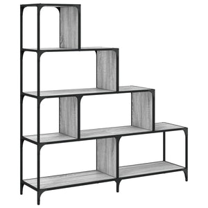 vidaXL Bookcase 4-Stair Grey Sonoma 139x33.5x149 cm Engineered Wood