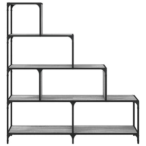 vidaXL Bookcase 4-Stair Grey Sonoma 139x33.5x149 cm Engineered Wood