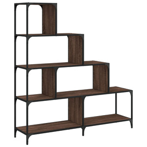 vidaXL Bookcase 4-Stair Brown Oak 139x33.5x149 cm Engineered Wood