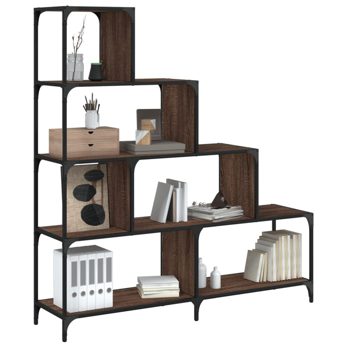 vidaXL Bookcase 4-Stair Brown Oak 139x33.5x149 cm Engineered Wood