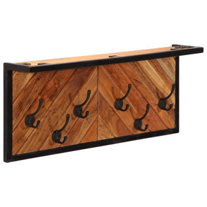 vidaXL Wall-mounted Coat Rack with 6 Hooks Solid Wood Acacia