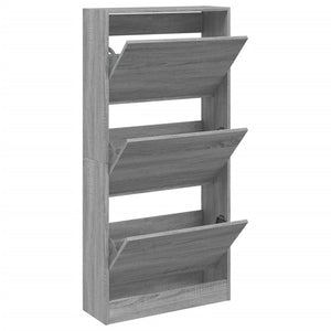 vidaXL Shoe Cabinet Grey Sonoma 60x21x125.5 cm Engineered Wood