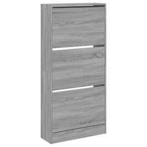 vidaXL Shoe Cabinet Grey Sonoma 60x21x125.5 cm Engineered Wood