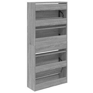 vidaXL Shoe Cabinet Grey Sonoma 60x21x125.5 cm Engineered Wood