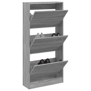 vidaXL Shoe Cabinet Grey Sonoma 60x21x125.5 cm Engineered Wood