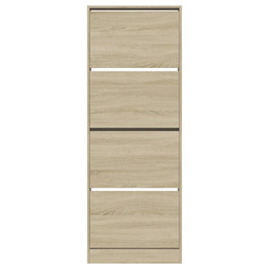 vidaXL Shoe Cabinet Sonoma Oak 60x21x163.5 cm Engineered Wood