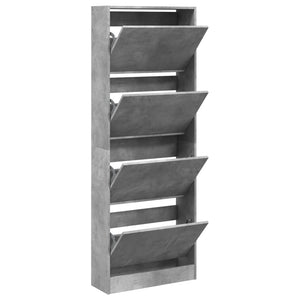 vidaXL Shoe Cabinet Concrete Grey 60x21x163.5 cm Engineered Wood