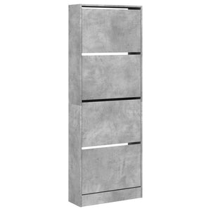 vidaXL Shoe Cabinet Concrete Grey 60x21x163.5 cm Engineered Wood