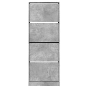 vidaXL Shoe Cabinet Concrete Grey 60x21x163.5 cm Engineered Wood