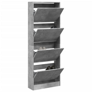 vidaXL Shoe Cabinet Concrete Grey 60x21x163.5 cm Engineered Wood