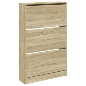 vidaXL Shoe Cabinet Sonoma Oak 80x21x125.5 cm Engineered Wood