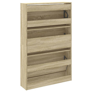 vidaXL Shoe Cabinet Sonoma Oak 80x21x125.5 cm Engineered Wood