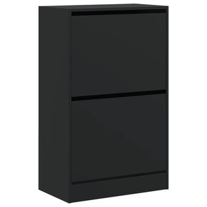 vidaXL Shoe Cabinet Black 60x34x96.5 cm Engineered Wood