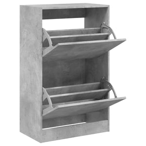 vidaXL Shoe Cabinet Concrete Grey 60x34x96.5 cm Engineered Wood