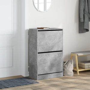 vidaXL Shoe Cabinet Concrete Grey 60x34x96.5 cm Engineered Wood