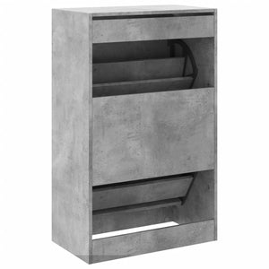 vidaXL Shoe Cabinet Concrete Grey 60x34x96.5 cm Engineered Wood