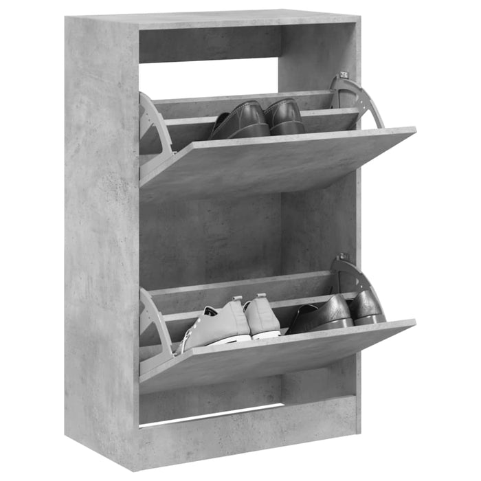 vidaXL Shoe Cabinet Concrete Grey 60x34x96.5 cm Engineered Wood