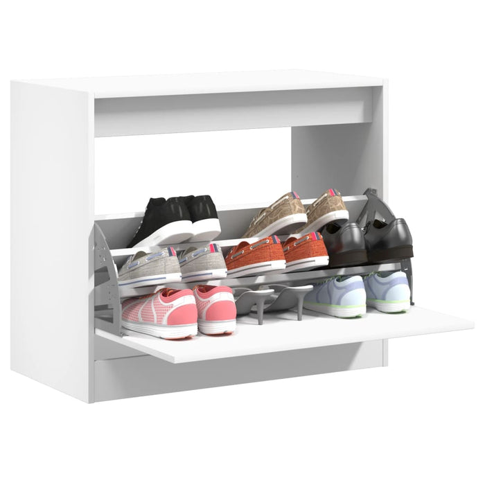 vidaXL Shoe Cabinet White 80x42x69 cm Engineered Wood