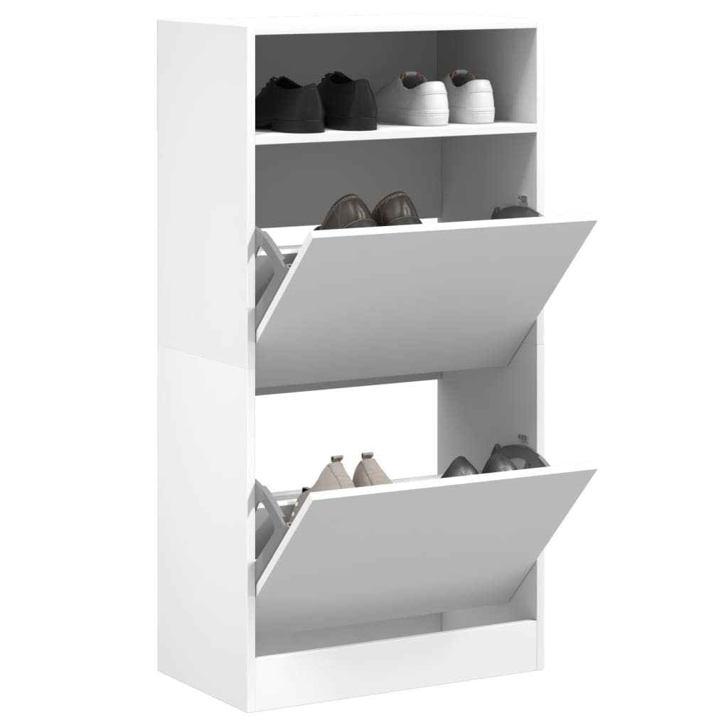 vidaXL Shoe Cabinet White 60x34x116 cm Engineered Wood