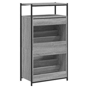 vidaXL Shoe Cabinet Grey Sonoma 60x34x112 Engineered Wood